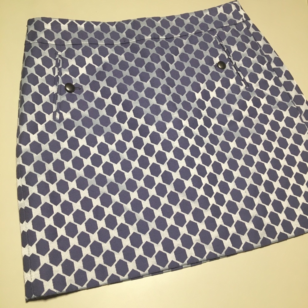 Ann Taylor Loft Petite Honeycomb Skirt Pockets 10 Purple